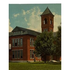 Antique 1915 Litho Ephemera Postcard High School Deshler OH CT Colorchrome GUC